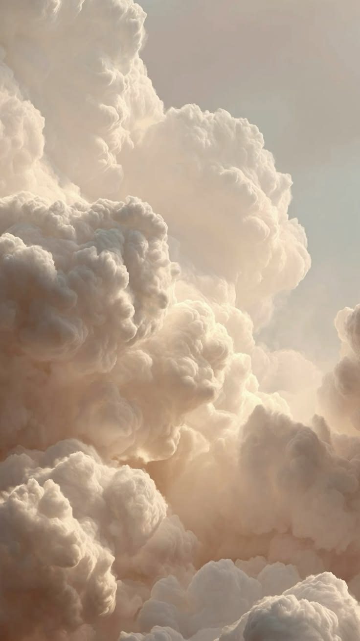 Soft, sunlit clouds